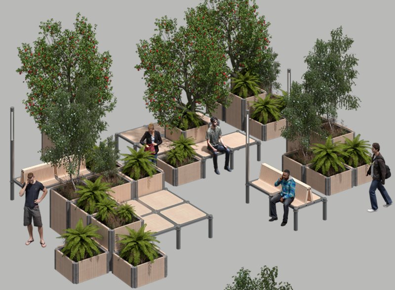 An interactive modular urban park bringing nature to cityscapes.