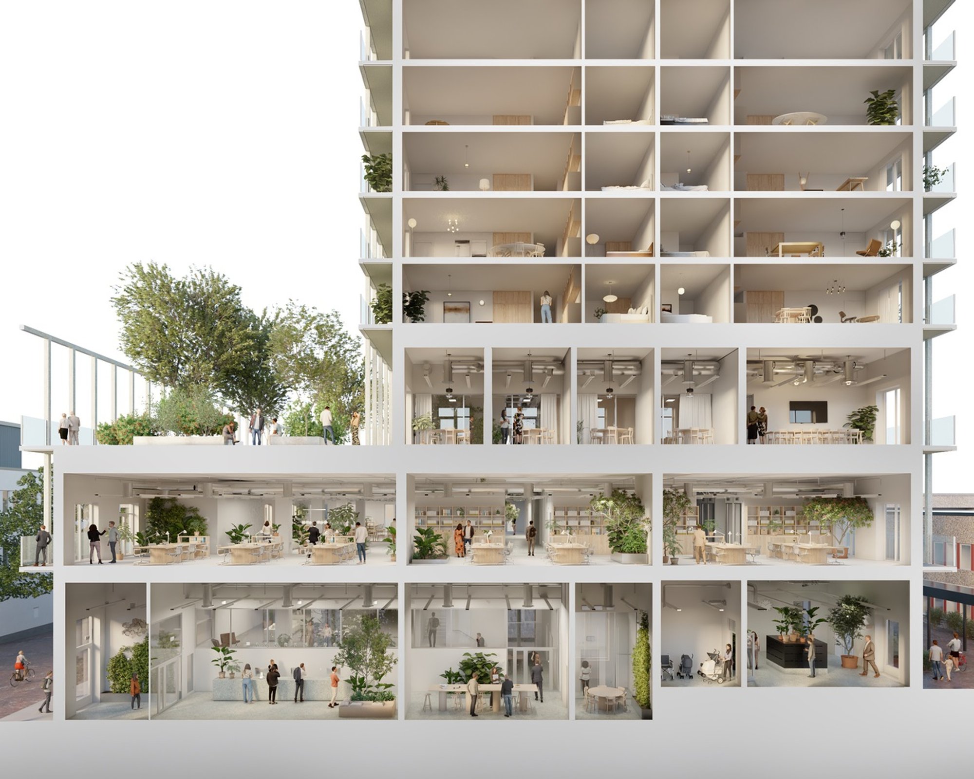 Sustainable Mixed-Use High-Rise Architecture in Stockholm: Stockholmshem HQ by Söderberg Söderberg