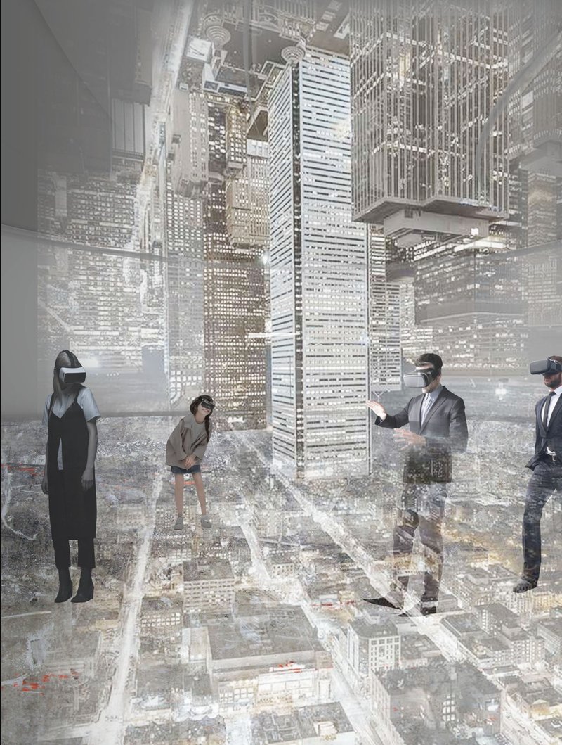 Immersive virtual reality room offering exploration of global architectural marvels.