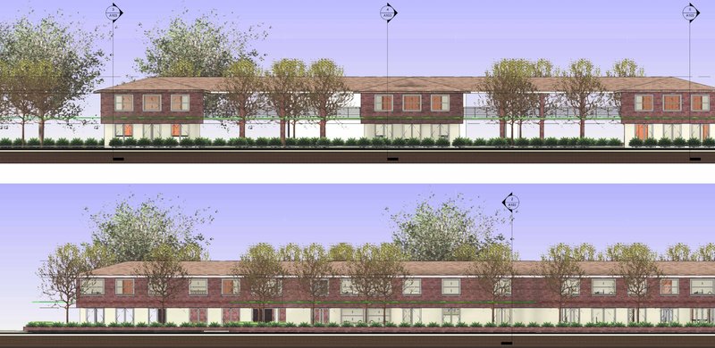 A thoughtfully designed facade blending functionality with aesthetic appeal for elderly living.