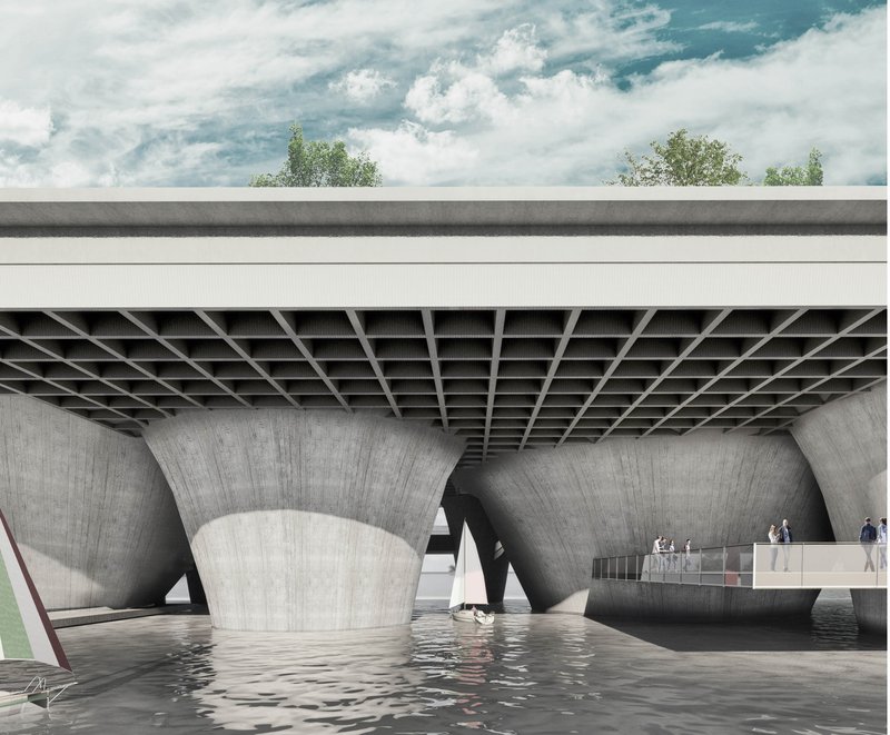 Full Structure Panorama: The complete view of The Mesh, a vision of sustainable design excellence.