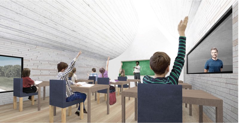 Interactive Classroom: An innovative classroom setup promoting engagement through interactive digital and traditional learning tools.