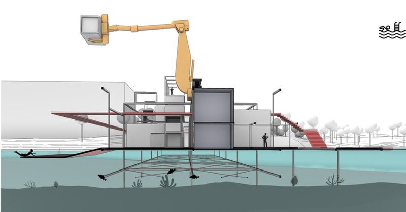 Sustainable Design: Underwater support systems ensuring stability and ecology.