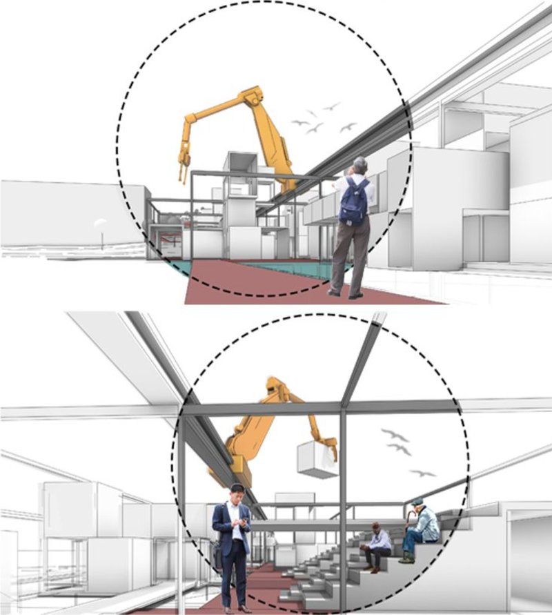 Collaborative Design: Individuals working in dynamic, modular spaces.