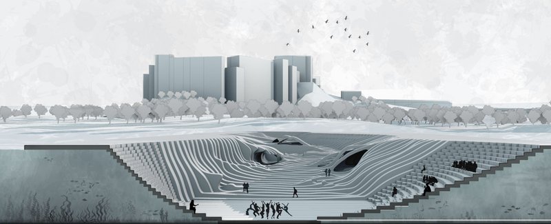 Nature's Embrace: A harmonious convergence of organic forms and modern architectural design within The Void.