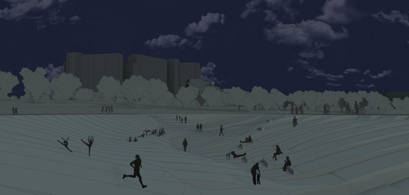 Nighttime Serenity: A peaceful view of The Void under the night sky, showcasing its fluid, dynamic landscape.