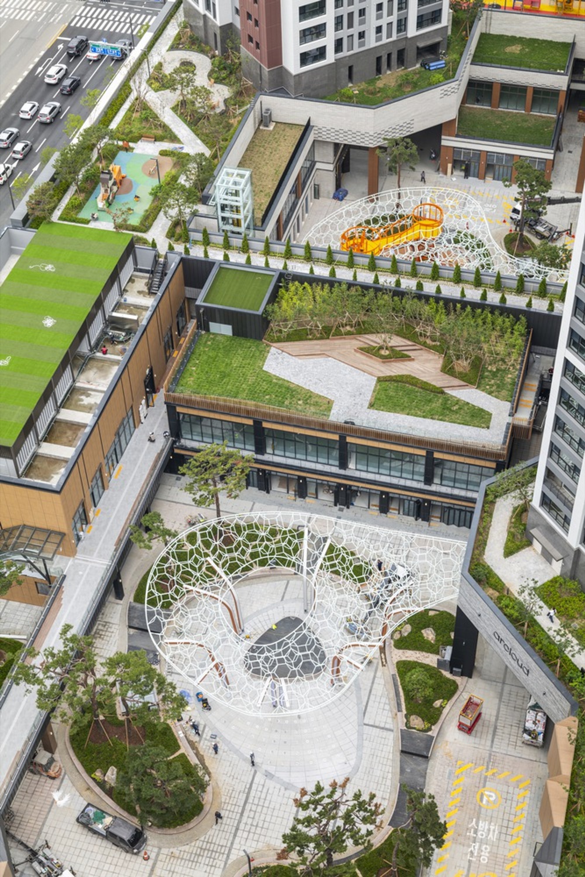 CARVE Floats a Cloud-Shaped Playground Over a Seoul Mixed-Use District