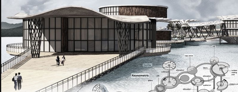 Entry Deck: The main entrance offers a blend of modern design and serene water vistas.