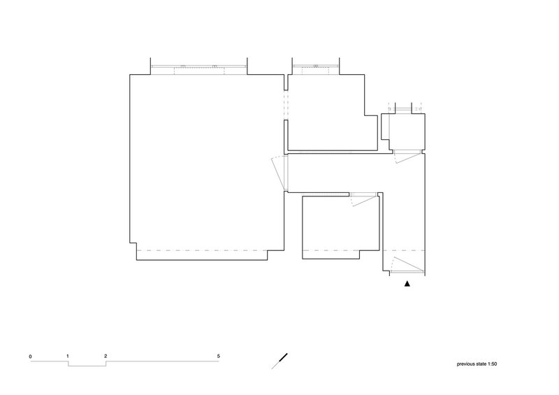 Floor plan drawing showing the layout of a residential unit before renovation