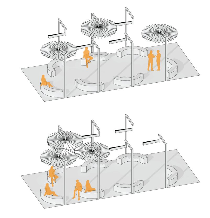Evolving Social Spaces – Transformable structures adapting to user interaction, fostering connectivity in public areas.