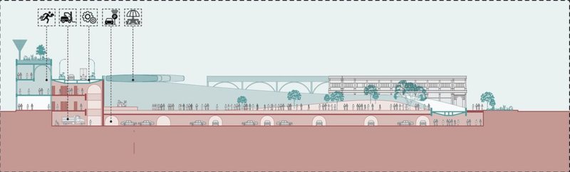 Underground Urban Strategy – Maximizing land use through multi-tiered, interconnected urban layers.