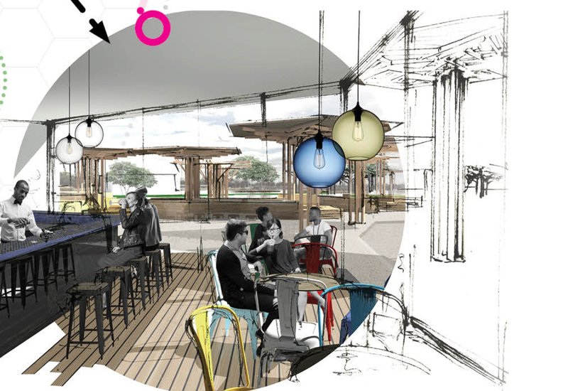 Social Dining Experience – A lively restaurant-bar integrating community and design.