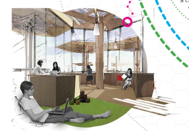 Co-working in Nature – A creative workspace blending sustainability and comfort.