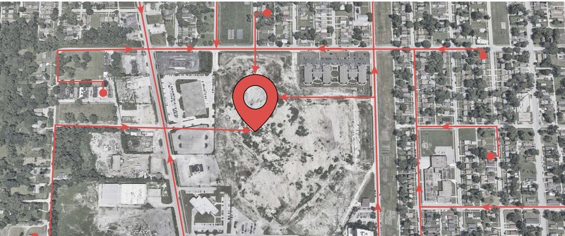 Site Location Map – A strategic site analysis of Harvey, Illinois, highlighting key access points and urban connectivity.