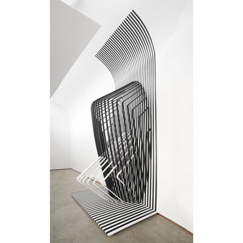 Curved Perception – Striped structures bending reality and challenging depth perception.