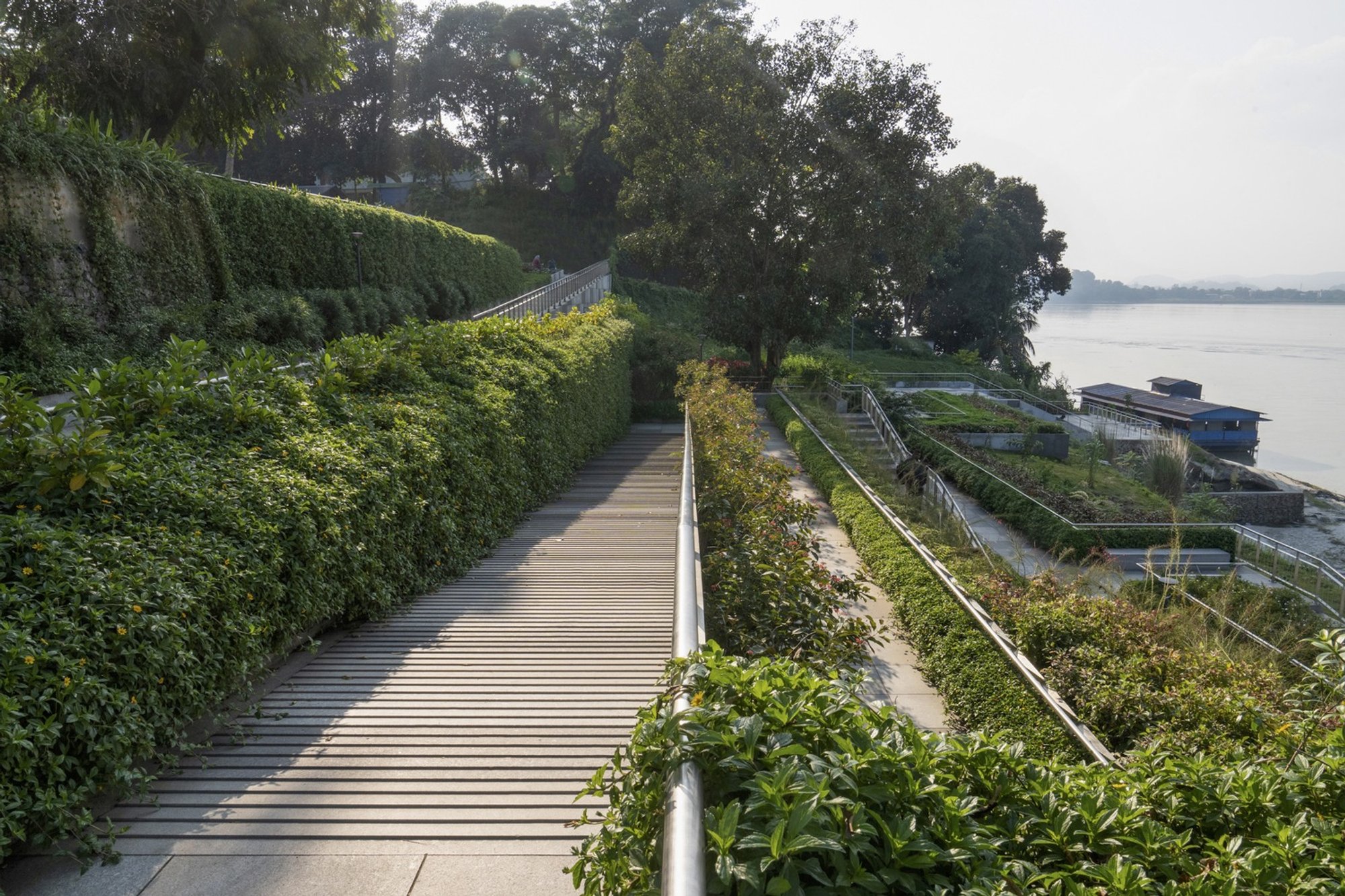 atArchitecture Carves a Public Landscape into Guwahati's 10-Meter River Bluff
