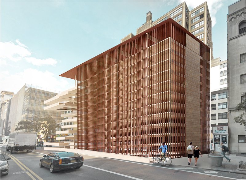 A closer look at the mass timber facade and its integration of light, ventilation, and vertical accessibility.