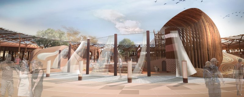 Agora and Theater – A dynamic gathering space inspired by traditional Aboriginal forms