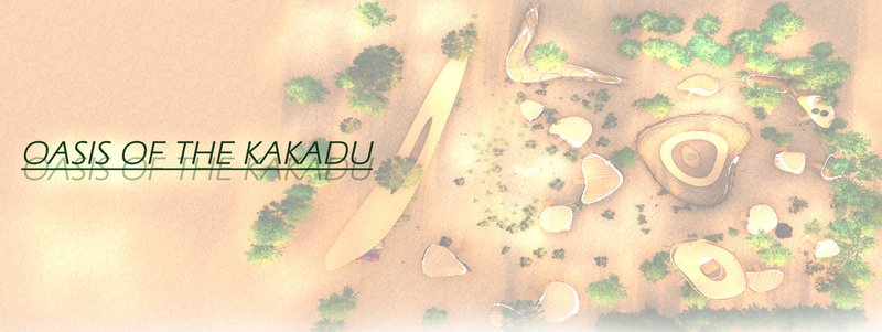 Aerial Perspective - A top-down view of Oasis of the Kakadu, blending seamlessly with the natural landscape.