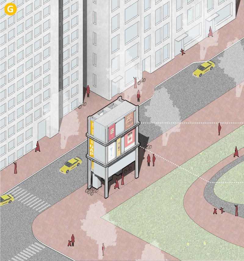 Modular Public Station – Architectural visualization of The GAP station.