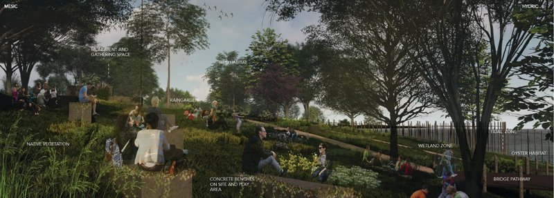 Bridge Pathway – A scenic walkway connecting visitors with the waterfront environment.