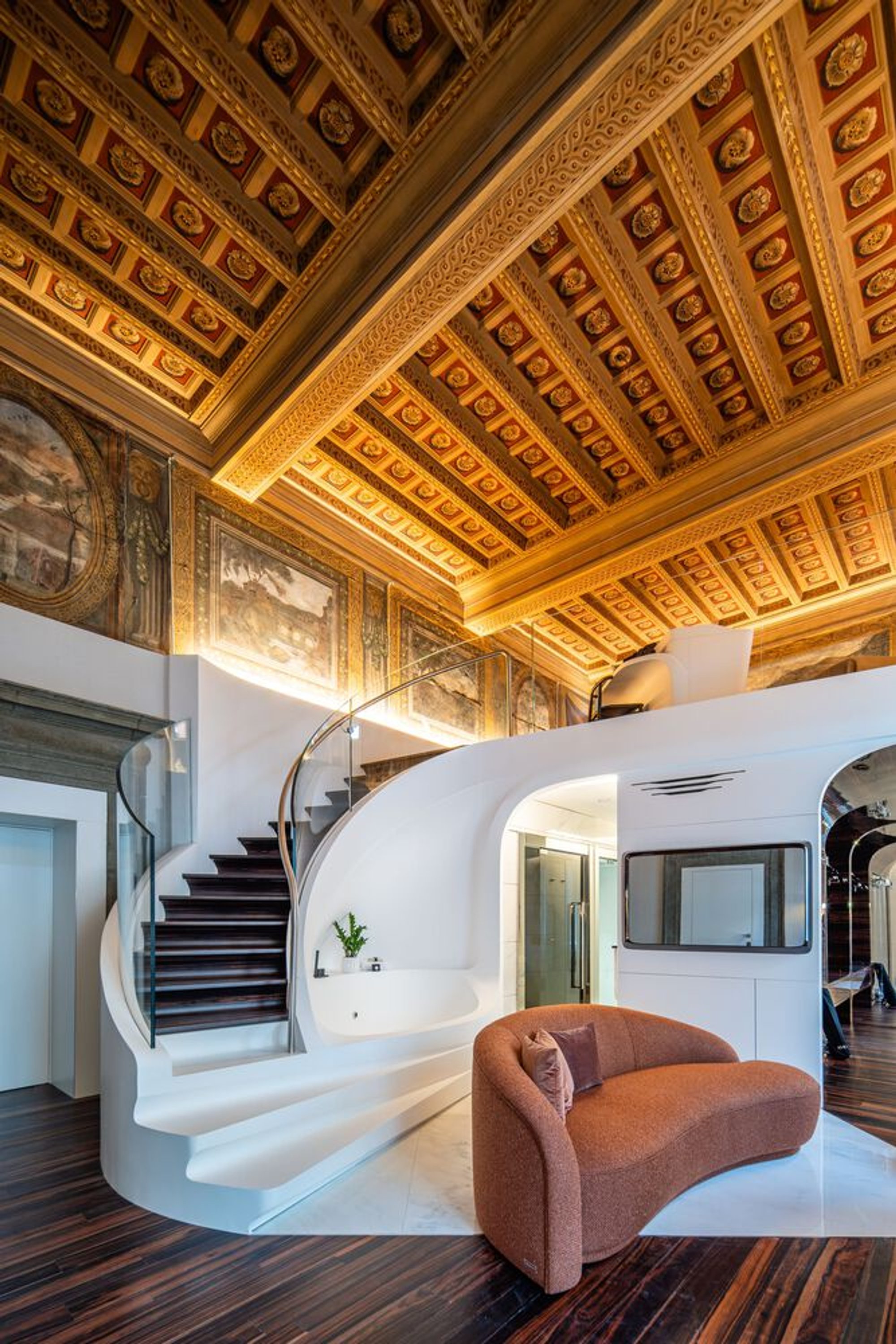 Zaha Hadid Architects Layers a Second Skin Inside a Roman Palazzo to Create Hotel Romeo Roma