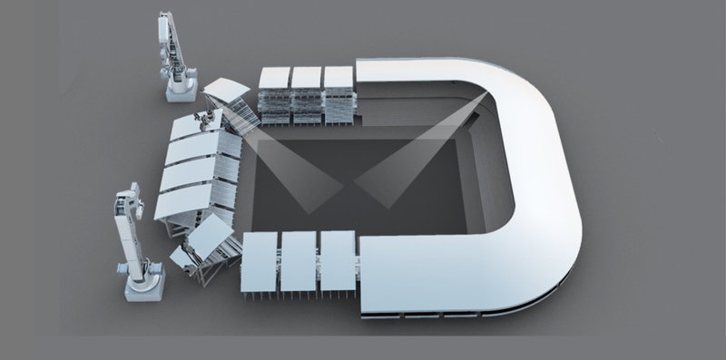 Adaptive Seating Arrangement – Retractable tribunes and modular structures optimizing space.