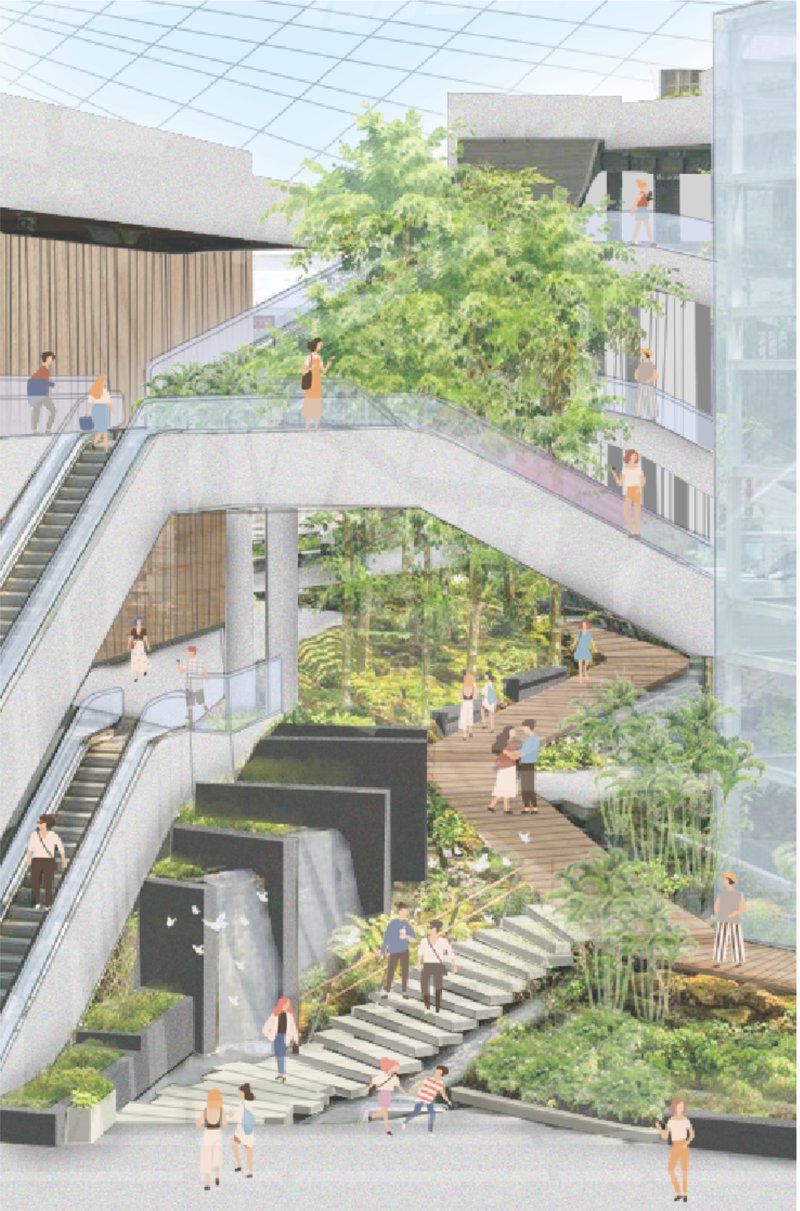 Indoor Greenery and Public Spaces – A harmonious blend of nature and architecture within urban structures.