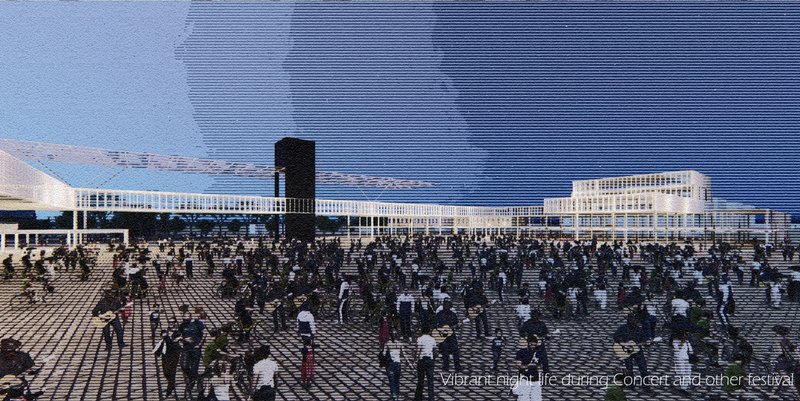 Nightlife &amp; Events – A lively public space that transforms for concerts and festivals.