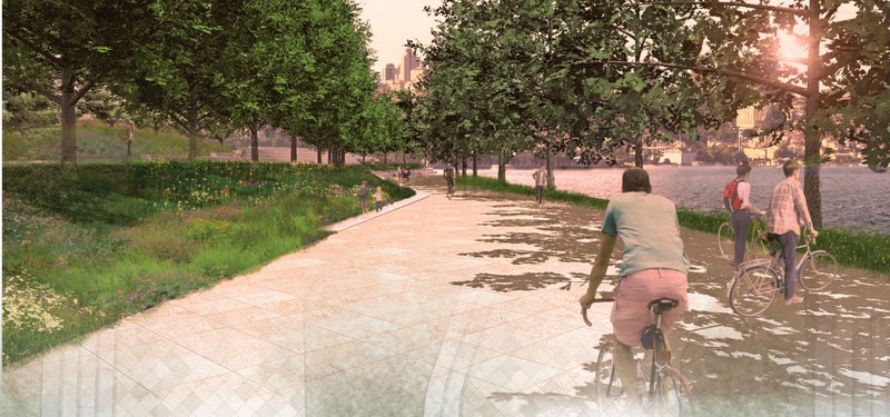 Waterfront Cycling and Walking Path – A serene green corridor for pedestrians and cyclists.