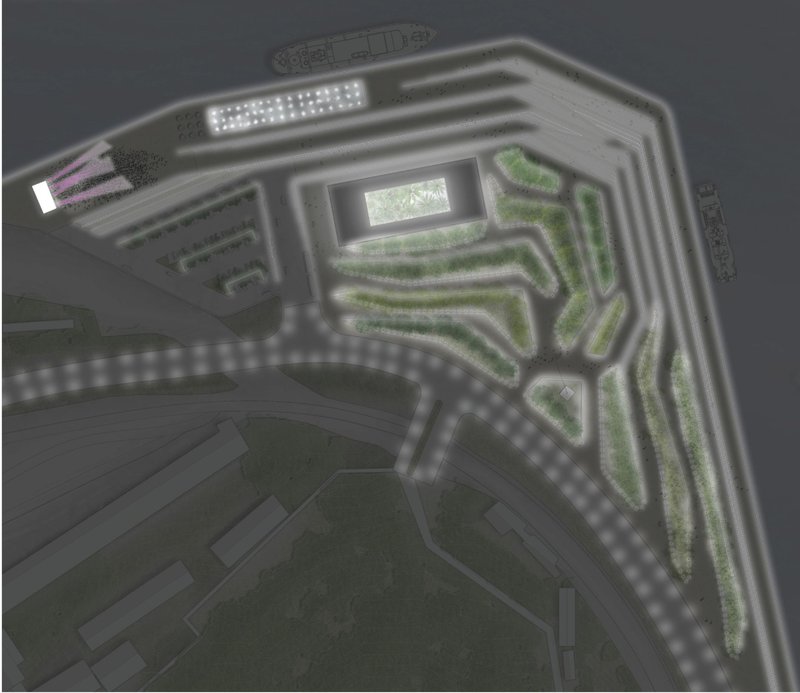 Lighting Plan of Pumakalle Park – A futuristic nightscape illuminating the park’s pathways.