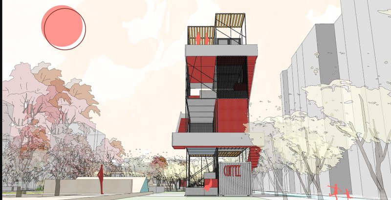 Urban Escape – A vertical public space offering a pause from the fast-paced city life