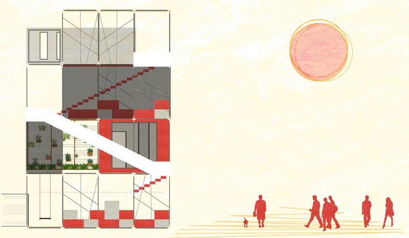 Sectional View – A layered perspective showcasing the modular design of CUBE(ish).