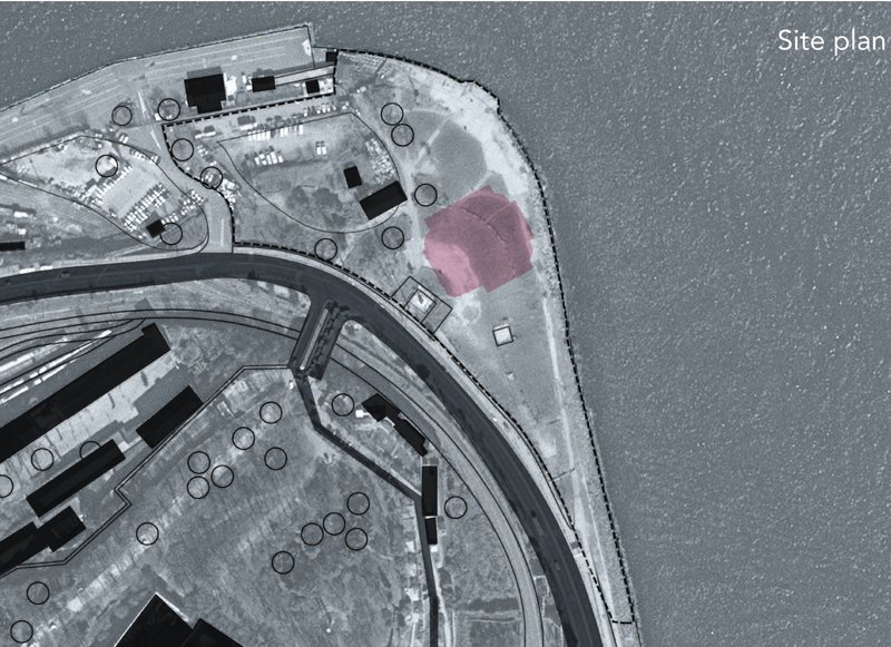 Site Plan Integration – The Water Tower’s strategic coastal location, blending with the environment.