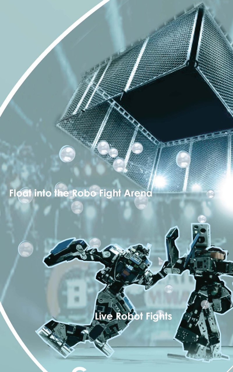 Robo Fight Arena – Witness live robotic combat in a futuristic battle zone.