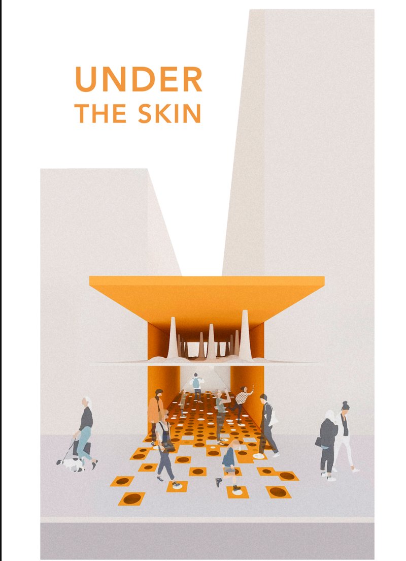 Entrance View – A dynamic, interactive space where pedestrians engage with sound and movement.