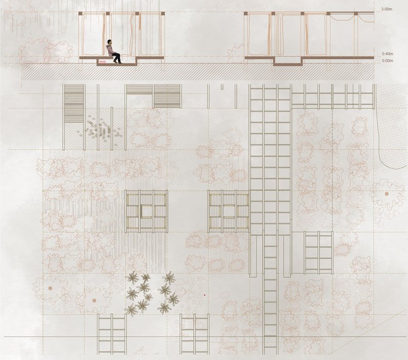 Tea pavilion elevations and floorplan reveal thoughtful design.