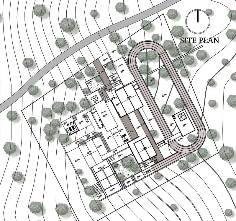 Comprehensive site plan showcasing layout and landscape integration.