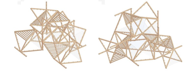 Modular playground structures showcasing versatile assembly designs.