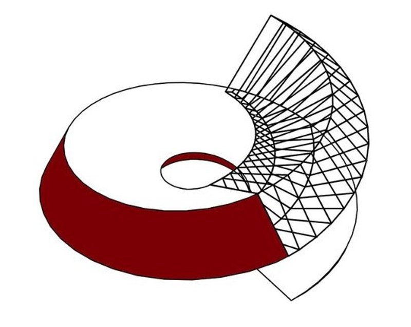 Helix Fusion: spiral structure with intricate exterior framework.