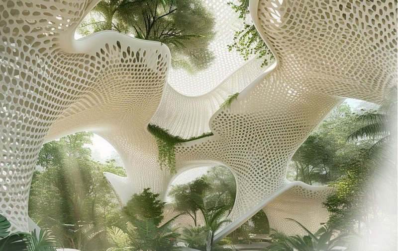 Organic canopy blends nature and architecture seamlessly.