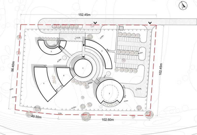 Detailed site plan of MarsTrip Space Centre's layout.