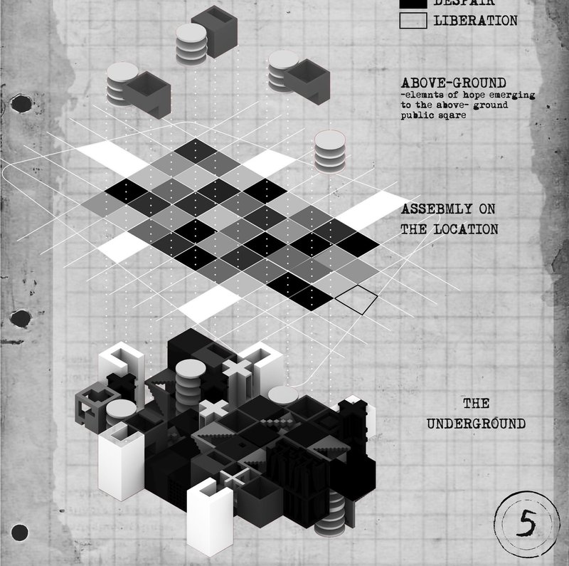 Diagram of hope and despair within the bureaucratic labyrinth.