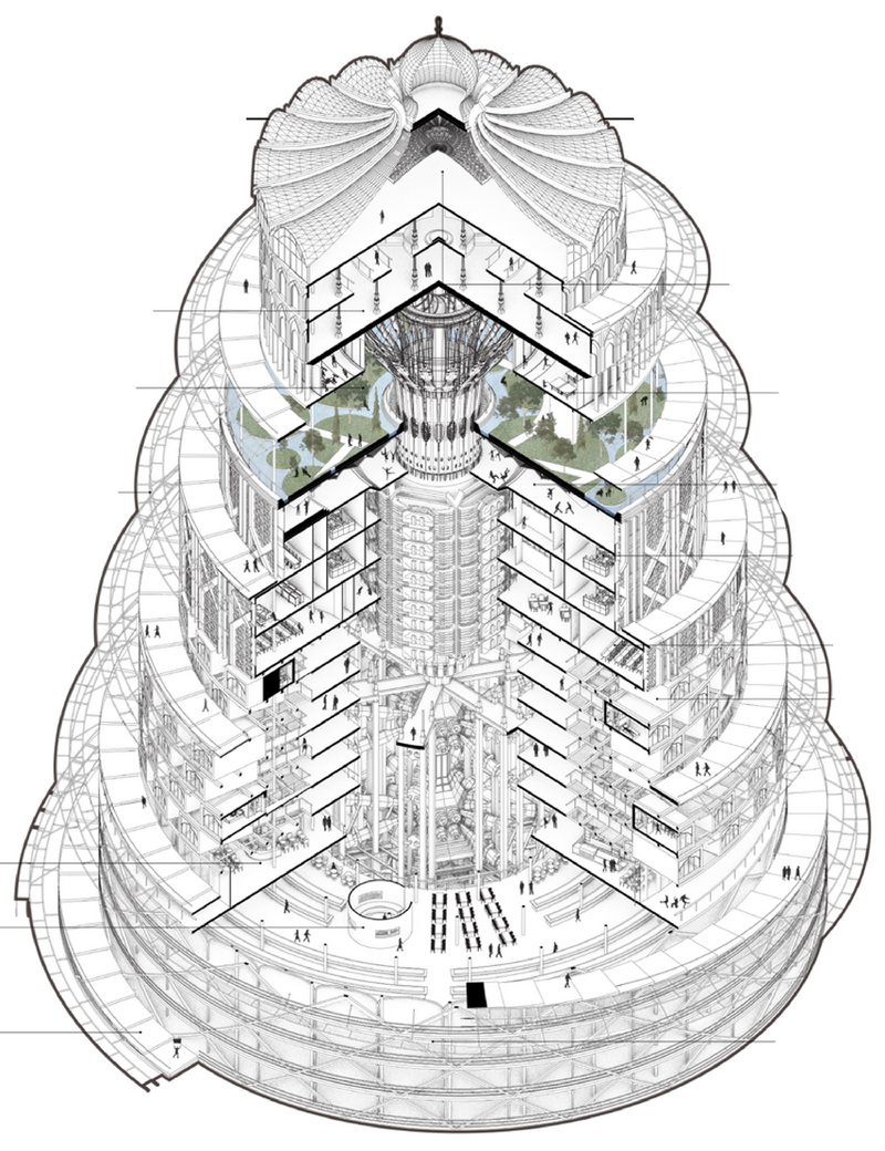 Baghdad Nuclear Tower: Maslow's Hierarchy in architectural form.