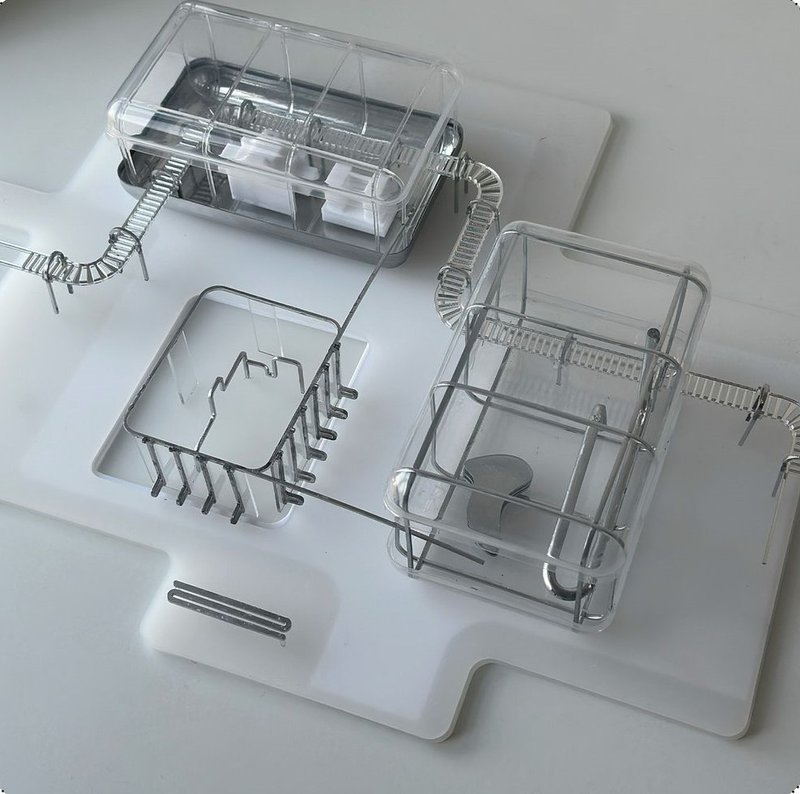 Interconnected capsules symbolizing the cyclical journey of sustainable fashion.