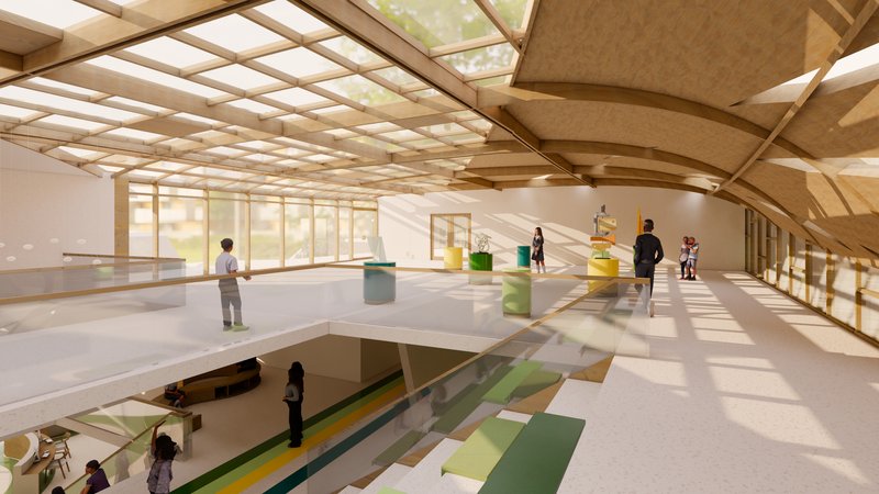 Art lounge_Discussion &amp; Communication Learning Space : Communication between the sky and the structure, light and art