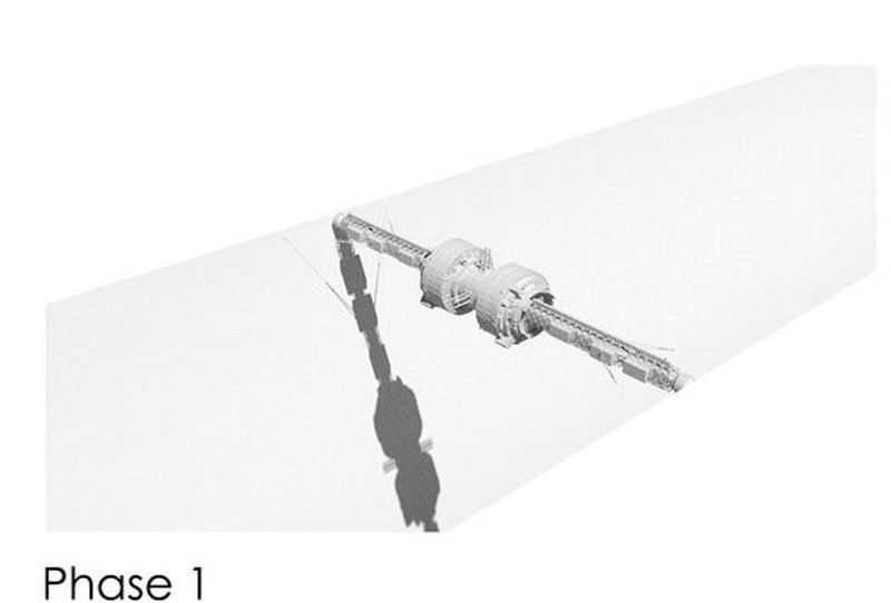 Phase 1: Initial setup of the lunar base foundation.