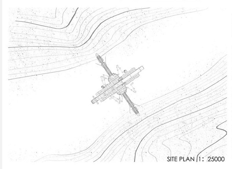 Site plan of the Deja Vu lunar base layout.