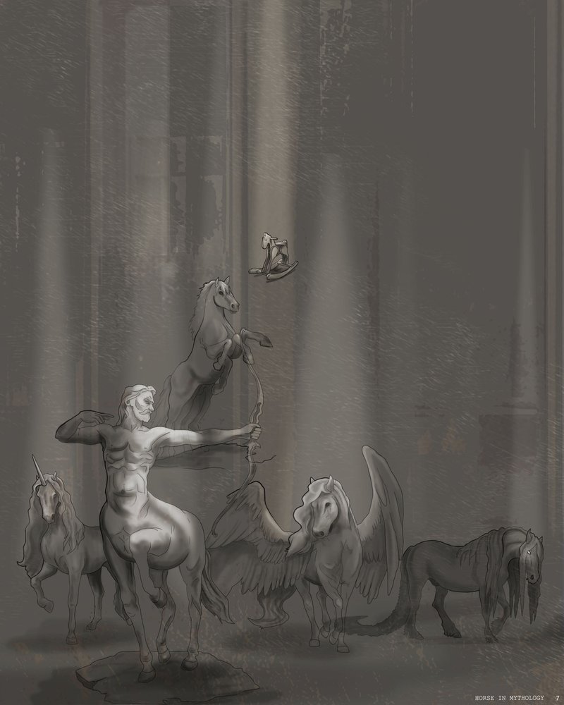 Mythological horses showcased, highlighting their legendary significance across cultures.