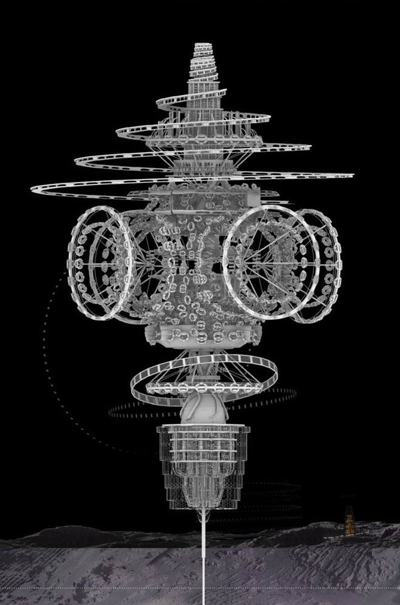 Detailed View of Prometheus Mission Main Tower